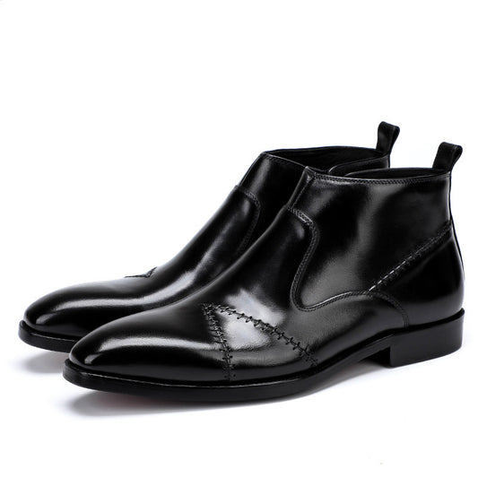 Men's high-top leather shoes