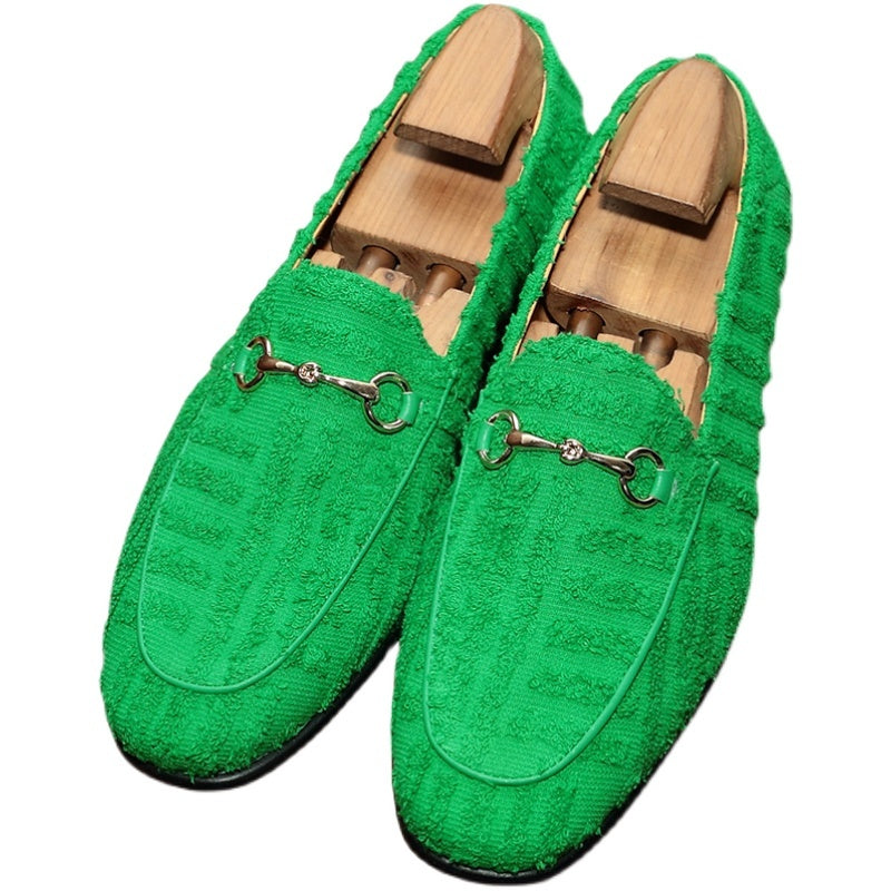 Men's Personalized Green Loafer Trendy Slip-on Shoes